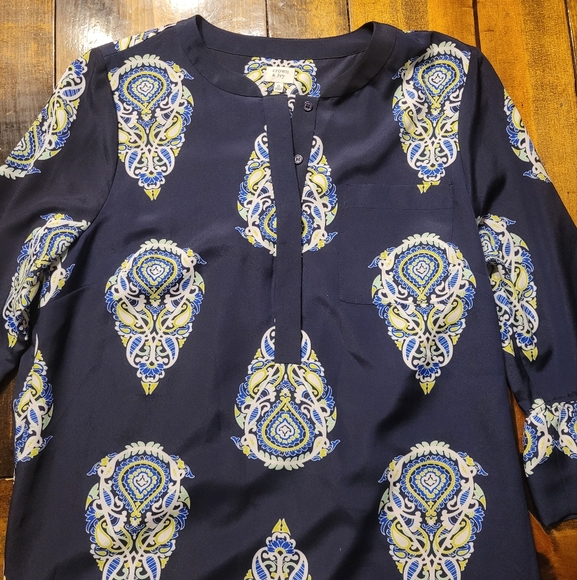 Crown & Ivy Navy Blue Patterned Dress - Size 12 - Picture 8 of 9